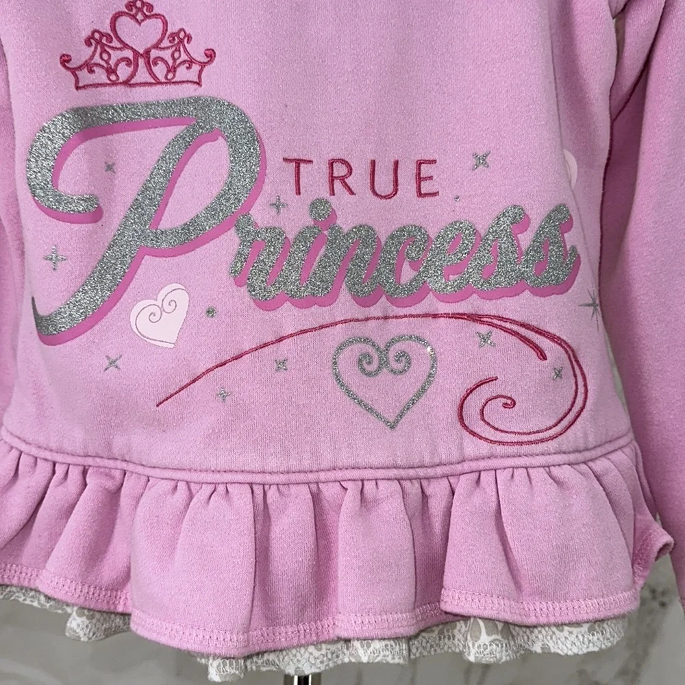 Disney True Princess Embroidered Lined‎ zip Hoodie girls 7/8